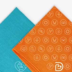 Pañuelos Naranja y Azul en dos tamaños