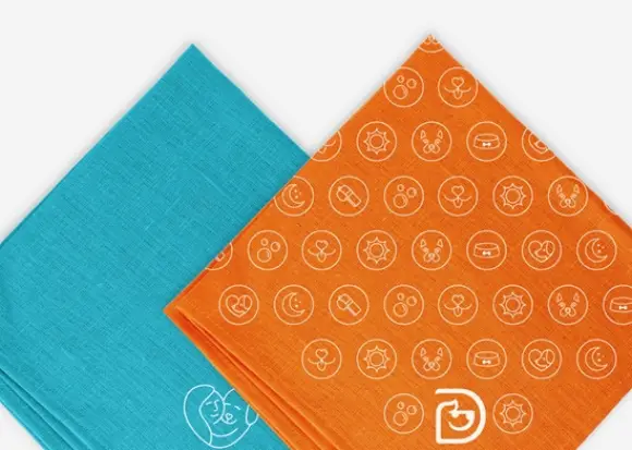 Pañuelos Naranja y Azul en dos tamaños