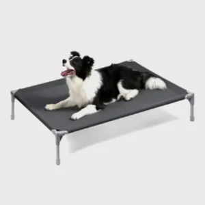 Cuna para perros elevada para interiores y exteriores, amarillo mediano, gris y azul grande y naranja