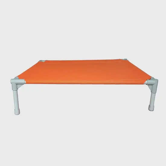 Cuna para perros elevada para interiores y exteriores, amarillo mediano, gris y azul grande y naranja